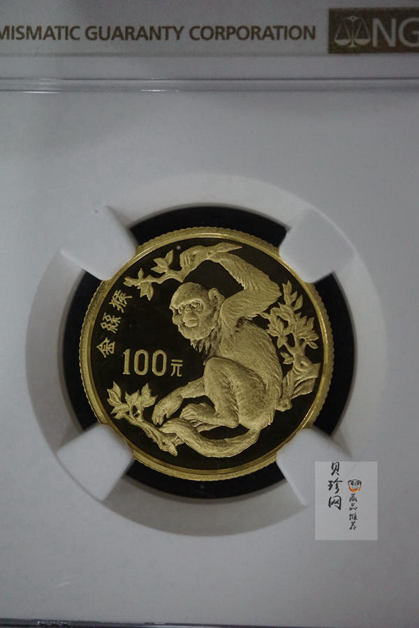 【880601】1988年珍稀动物（第1组）-金丝猴8克精制金币