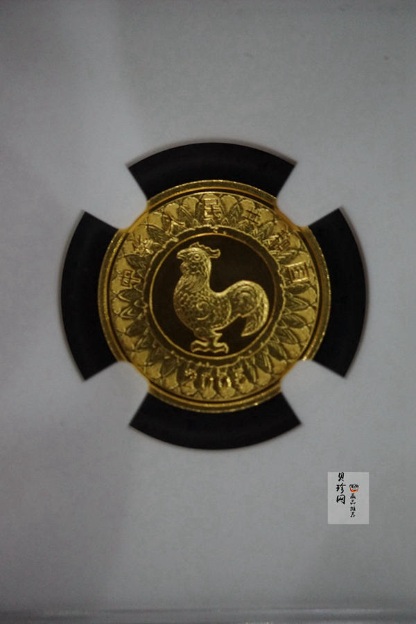 【050205】2005年乙酉鸡年生肖1/10盎司精制彩金币