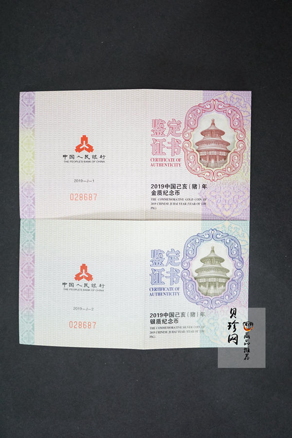 【199080】2019年中国己亥（猪）年本色金银币