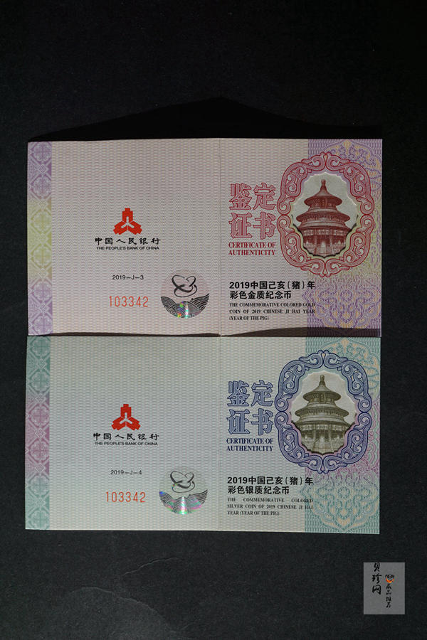 【199040】2019中国己亥（猪）年生肖精制金银币2枚一套