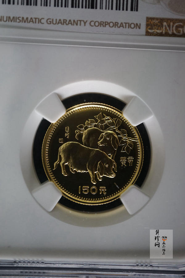【830201】1983中国癸亥（猪）年-双猪图8克精制金币
