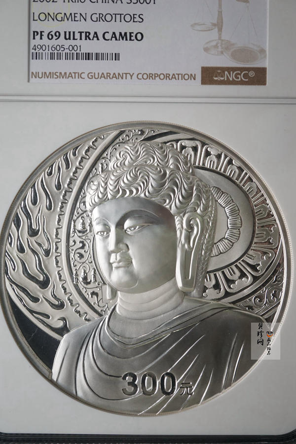 【020503】2002年中国石窟艺术（龙门）金银纪念币-大卢舍那佛像图1公斤精制银币