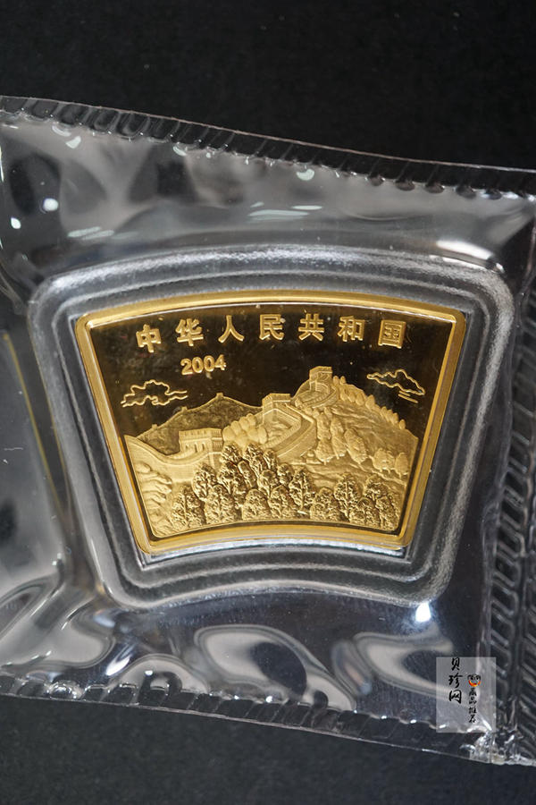 【040204】2004中国甲申（猴）年金纪念币-双猴图1/2盎司扇形普制金币