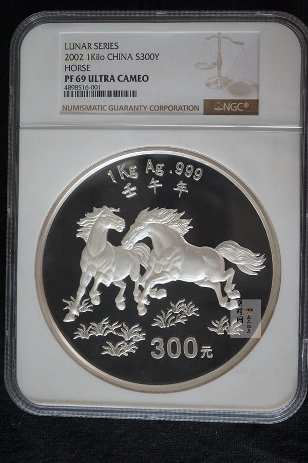 【020307】2002中国壬午（马）年金银纪念币-双马图1公斤精制银币