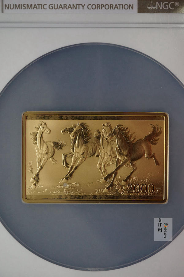 【150401】2015年近代国画大师徐悲鸿-六骏图5盎司长方形精制金币