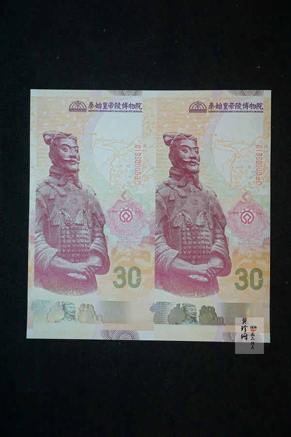 【189490】2018年中国印钞之兵马俑纪念券二连体