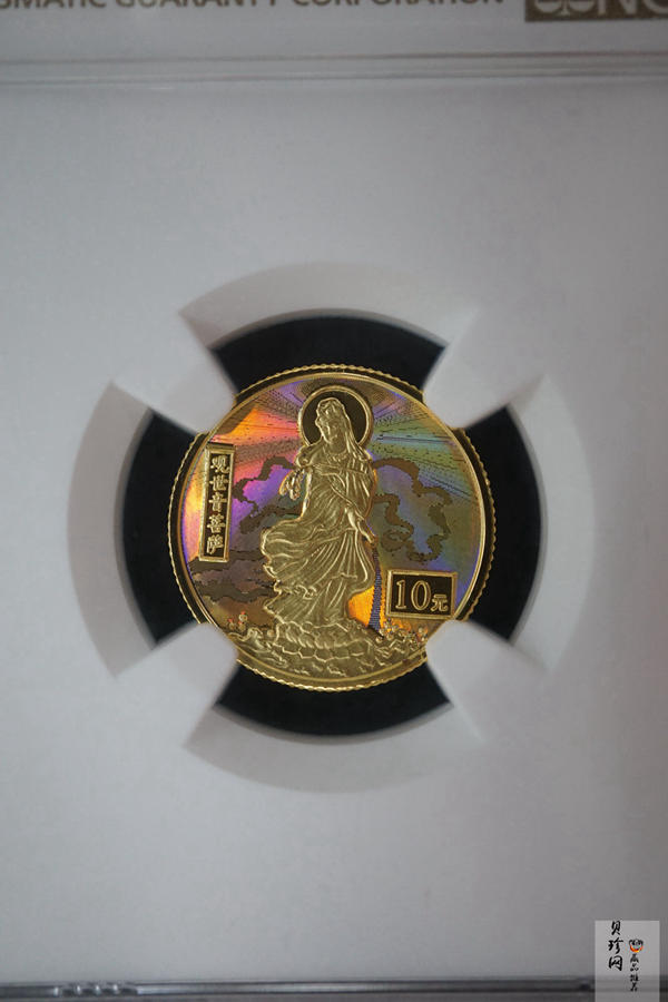 【000501】2000年观音幻彩纪念金币1/10盎司幻彩精制金币