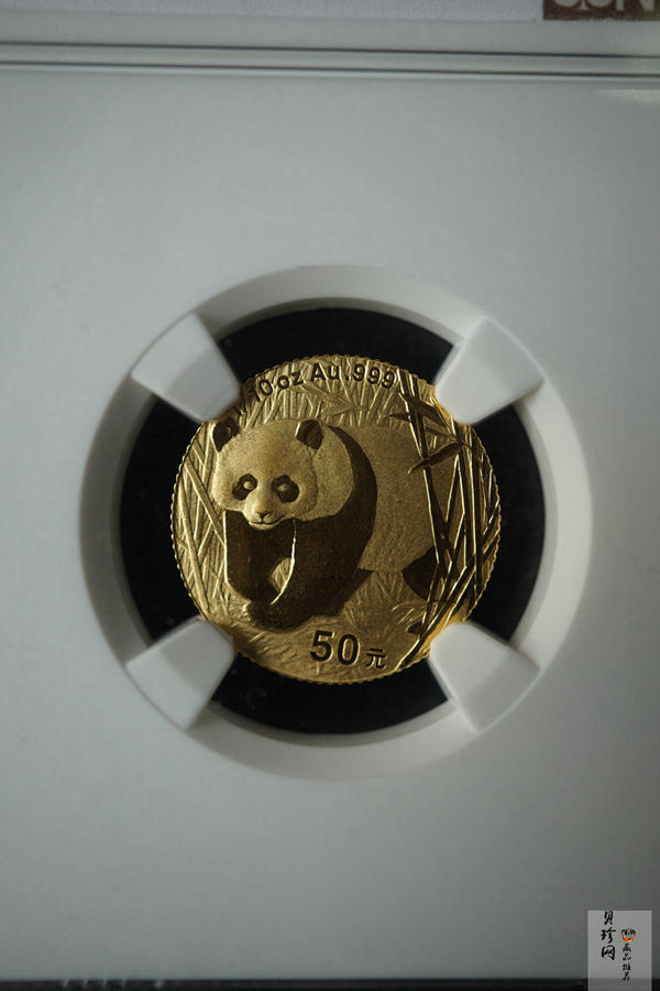 【010104】2001版熊猫金银纪念币1/10盎司普制金币