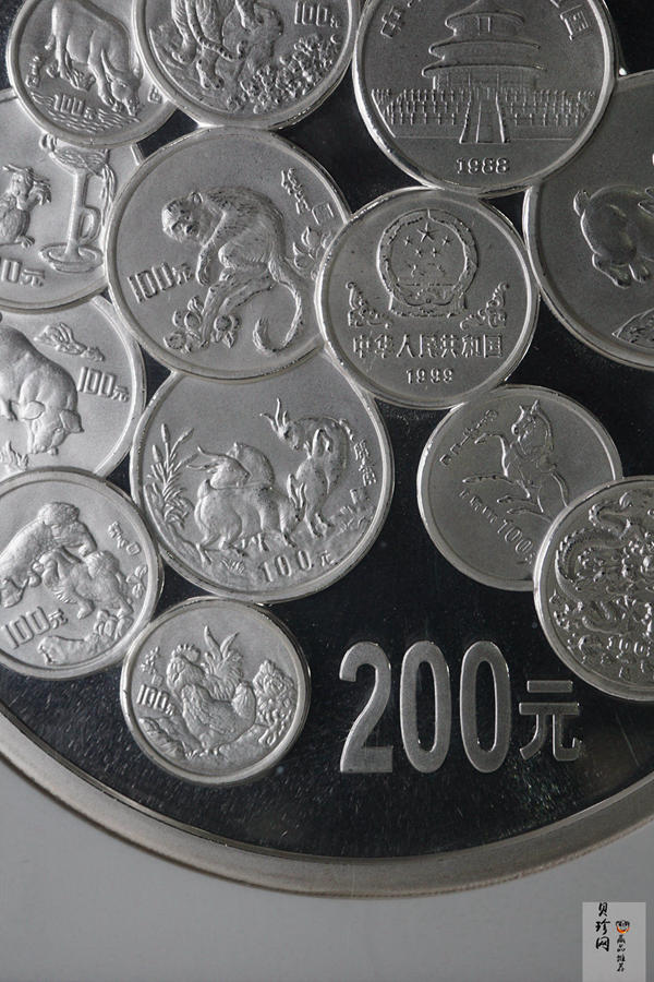 【990301】1999年中国十二生肖1盎司纪念币发行12周年纪念银币1公斤精制银币