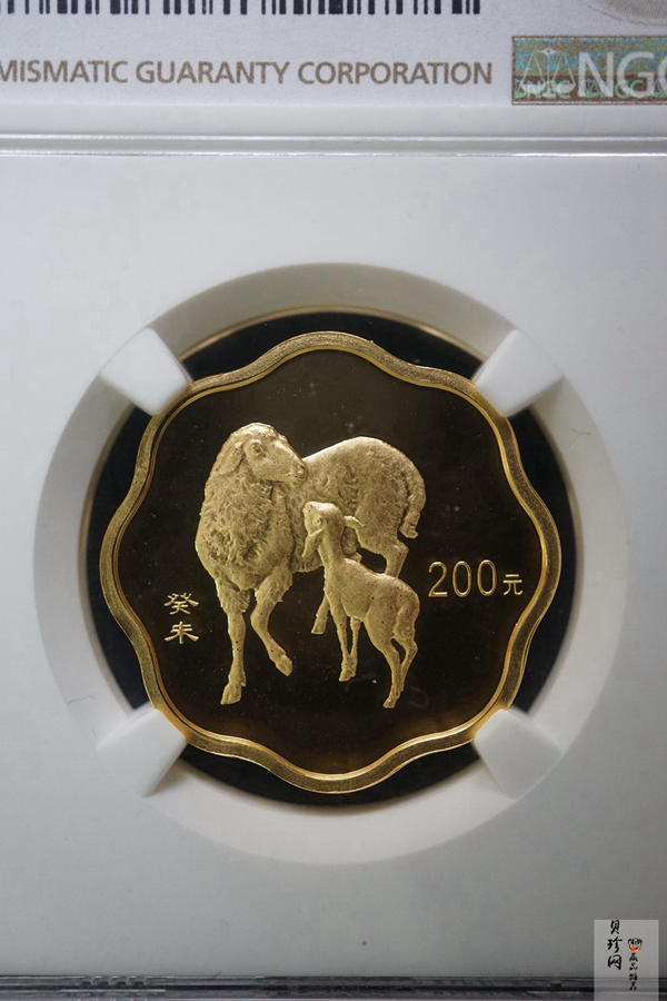 【030203】2003中国癸未（羊）年金纪念币-母子羊1/2盎司梅花精制金币