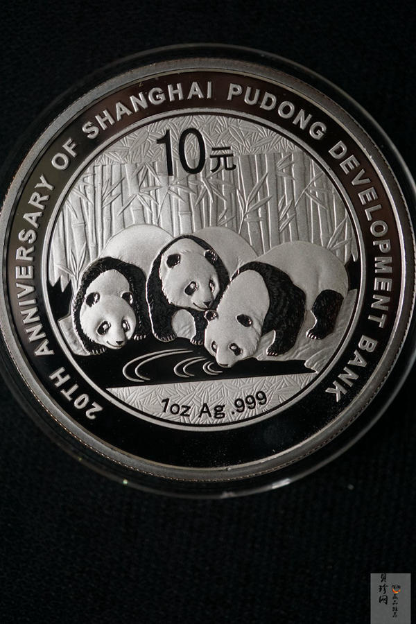【139060】2013年上海浦东发展银行成立20周年熊猫加字纪念金银币2枚一套