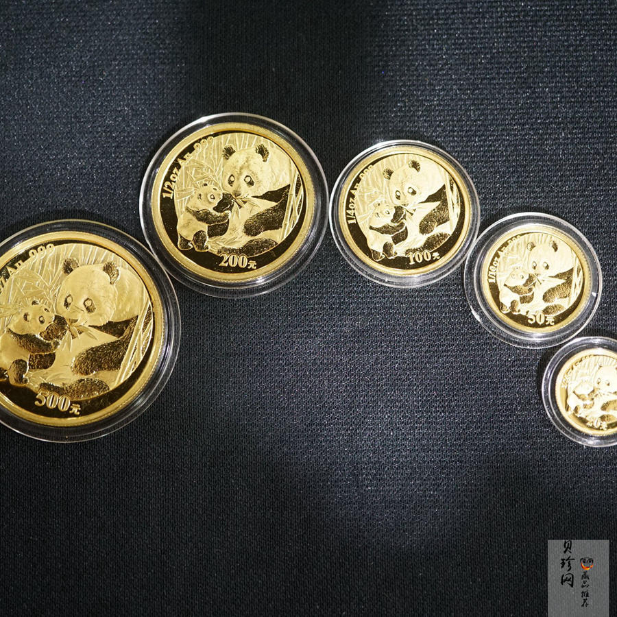 【059040】2005年熊猫普制金币5枚一套