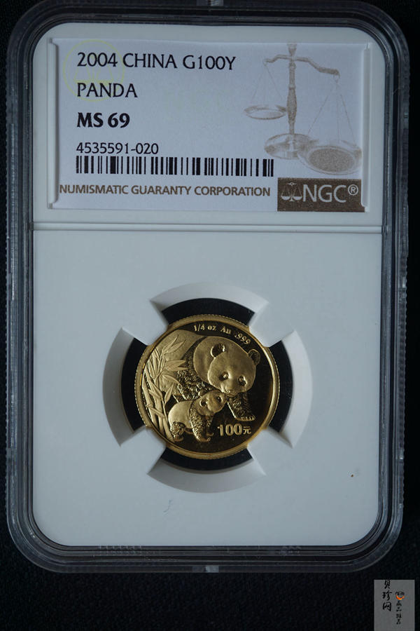 【049110】2004年熊猫普制金币5枚一套