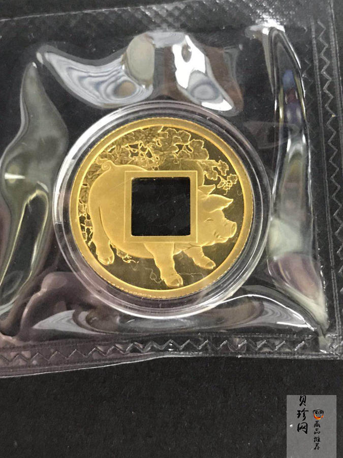 【199090】2019年猪年贺岁6克仿古方孔金钱