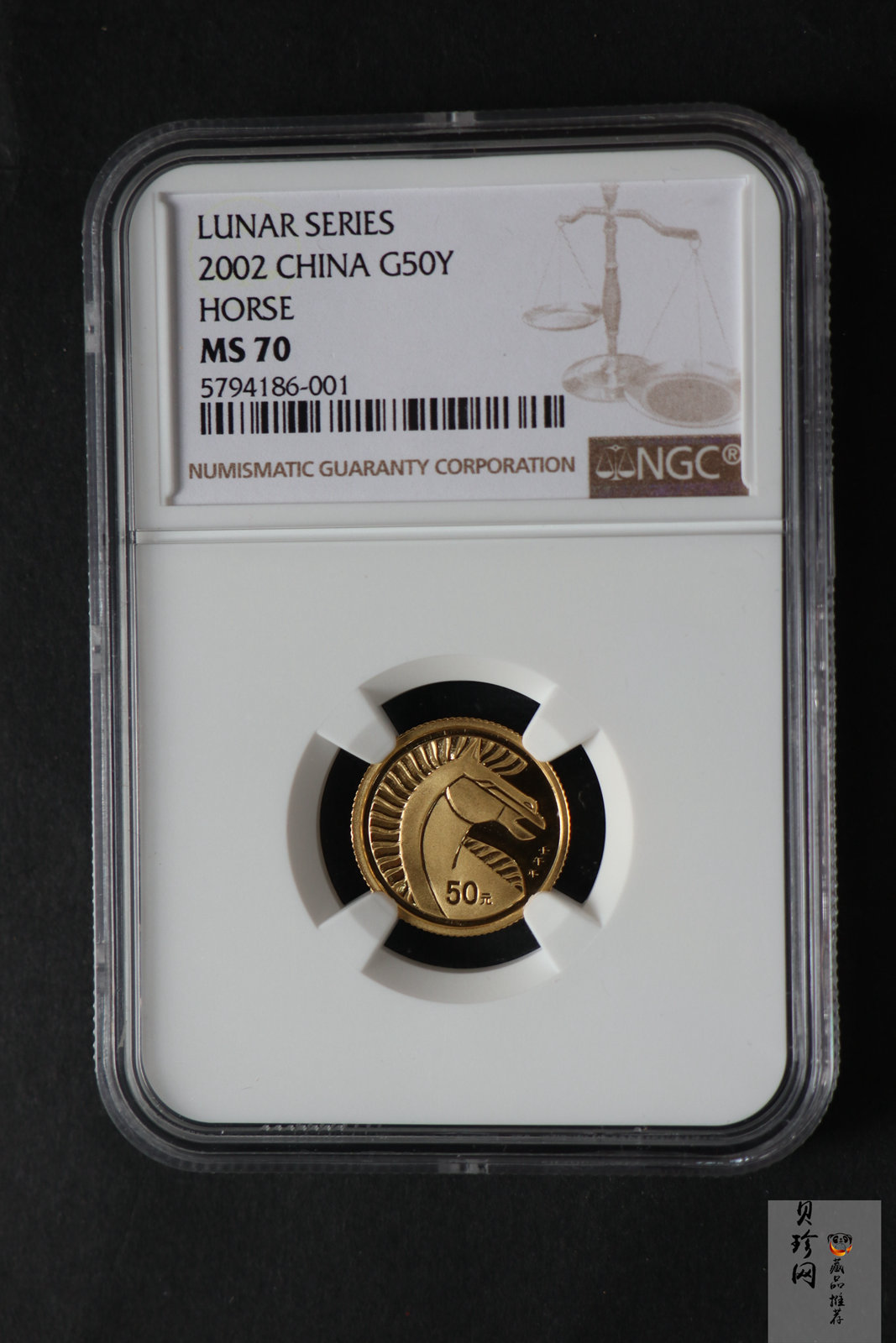 【020306】2002中国壬午（马）年金银纪念币-骏马1/10盎司普制金币