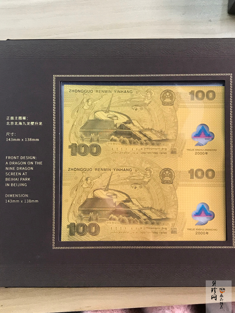【009520】2000年迎接新世纪纪念钞金银珍藏册（微缩仿印版）
