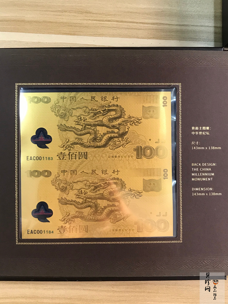 【009520】2000年迎接新世纪纪念钞金银珍藏册（微缩仿印版）