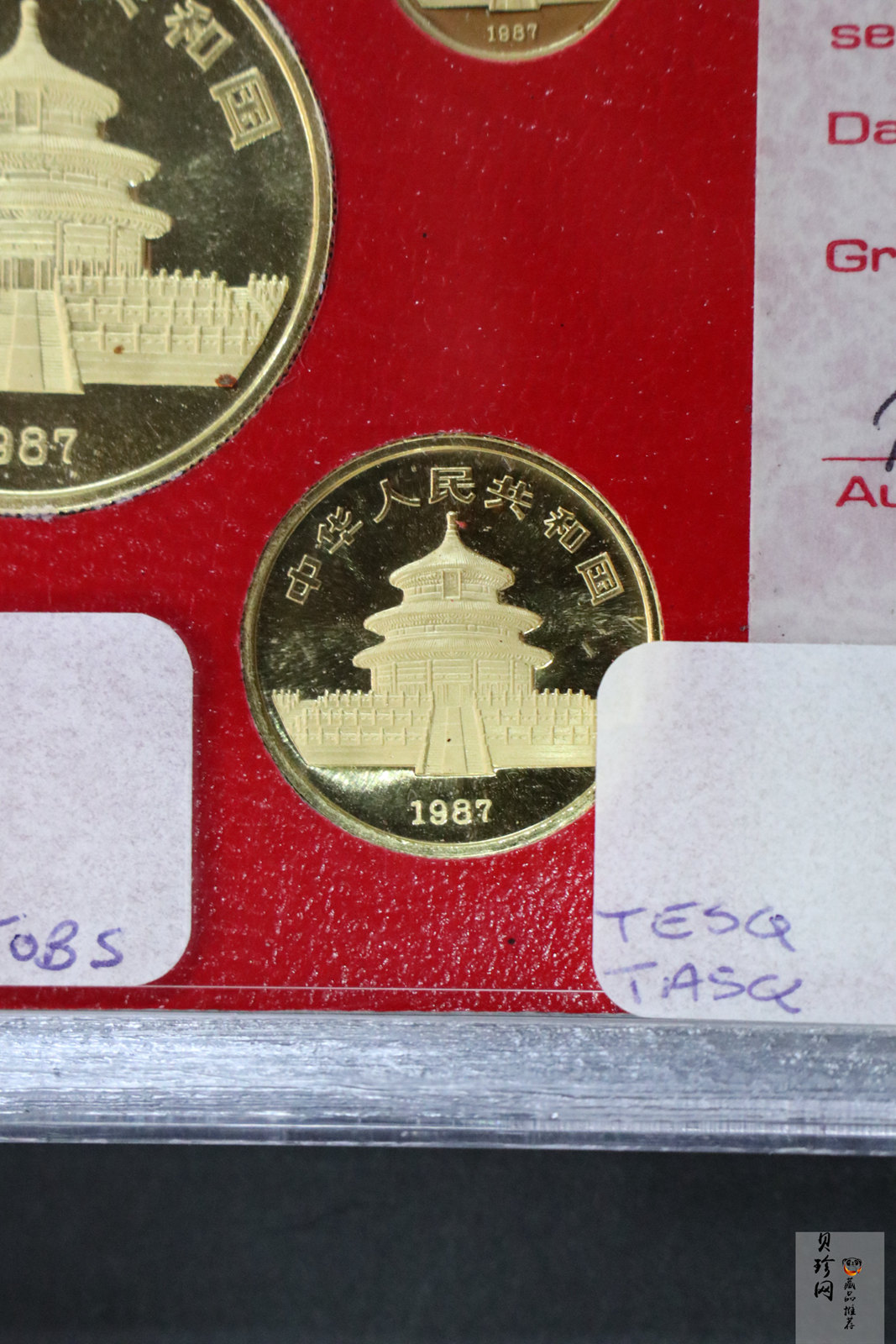 【879010】1987年熊猫普制金币五枚一套