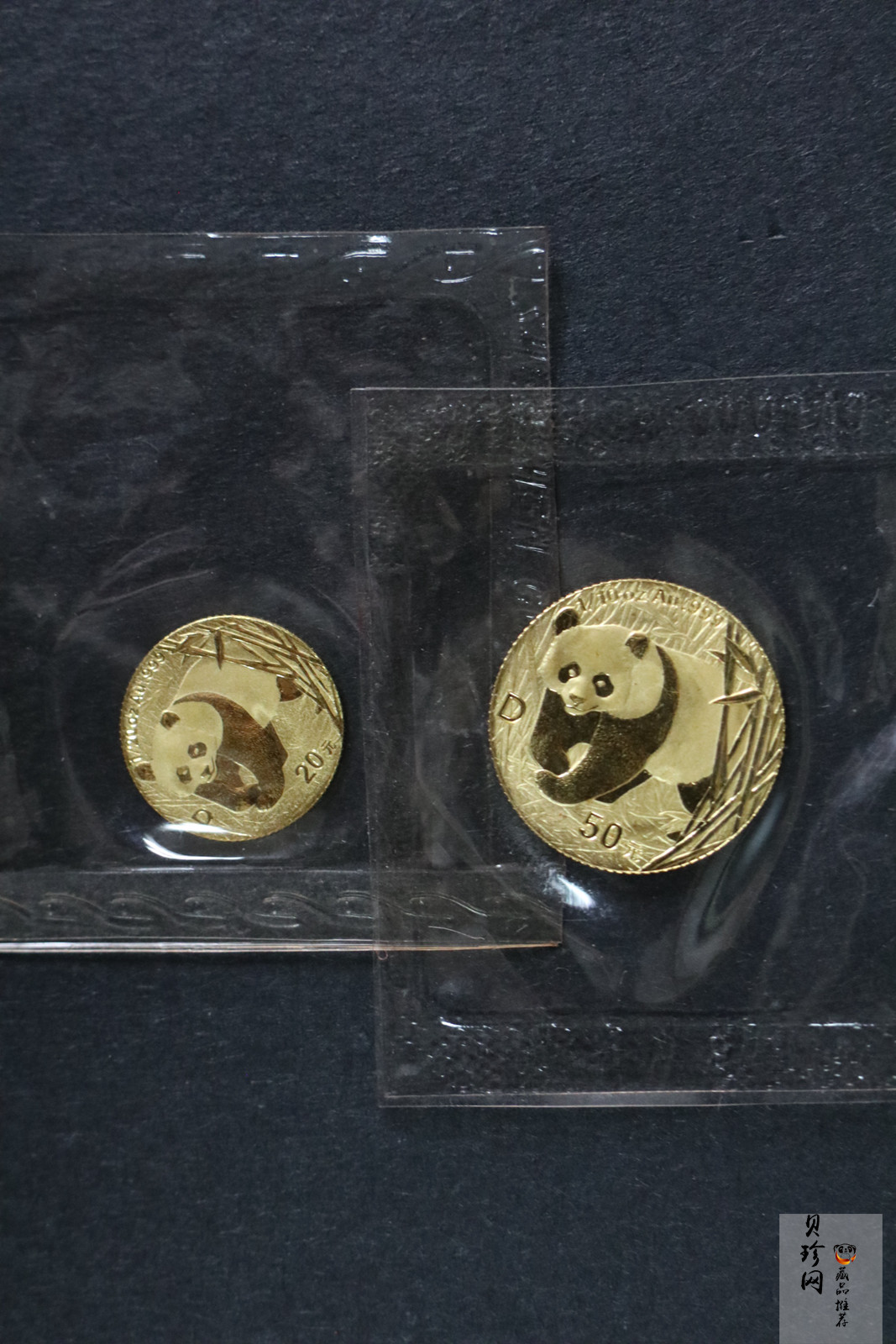 【019080】2001年熊猫普制金币五枚一套