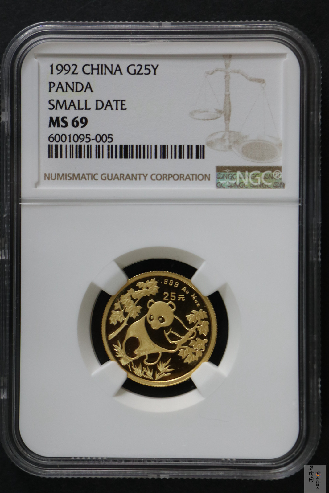 【920103】1992年1/4盎司熊猫普制金币