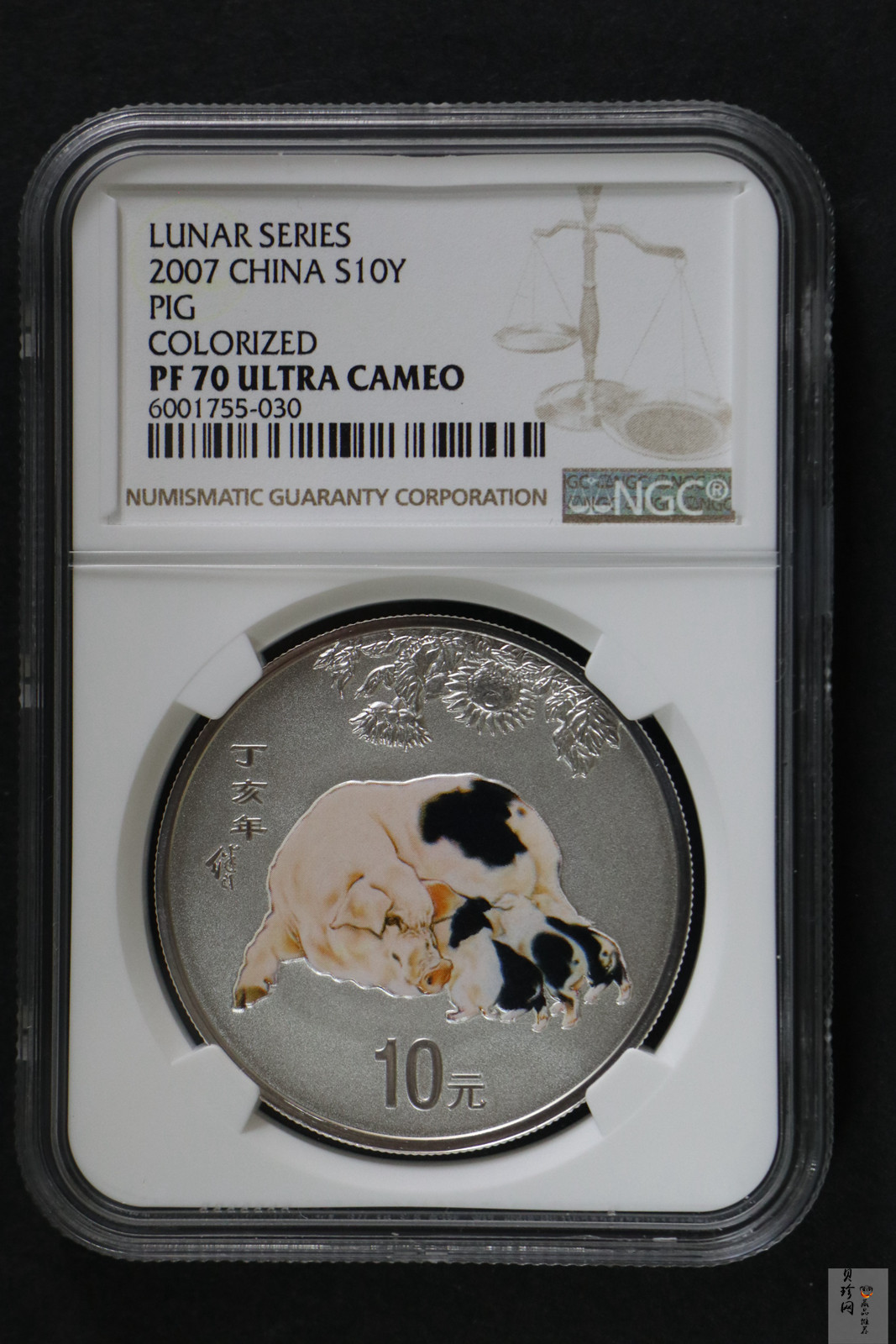 【079020】2007猪年彩色生肖金银币2枚一套