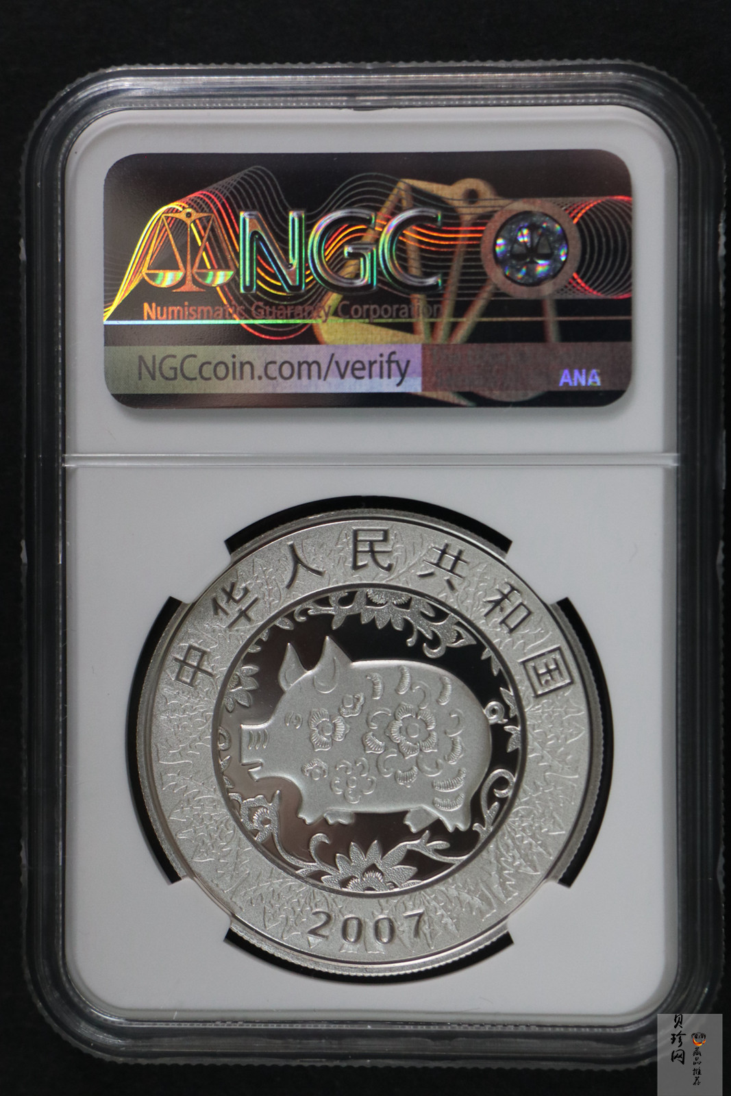 【079020】2007猪年彩色生肖金银币2枚一套