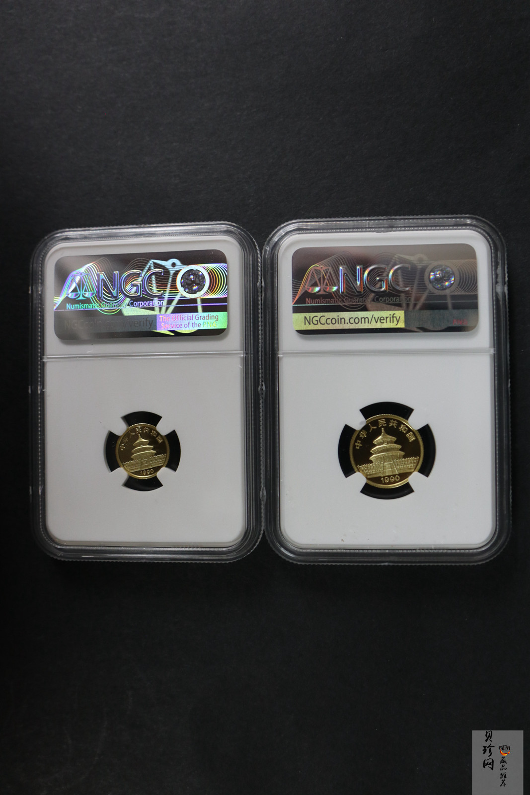 【909020】1990版熊猫精制金币五枚一套