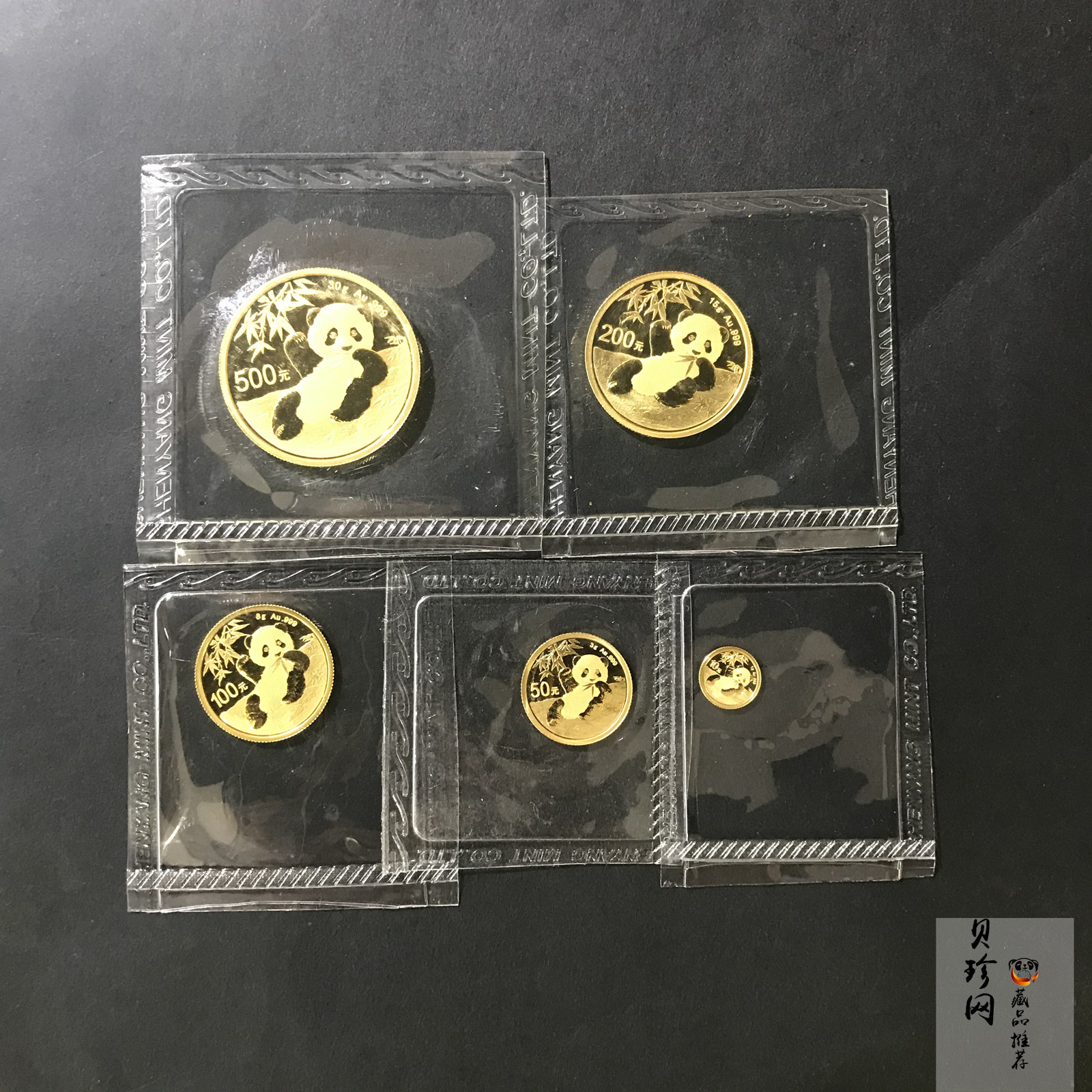 【209040】2020年熊猫普制金币5枚一套