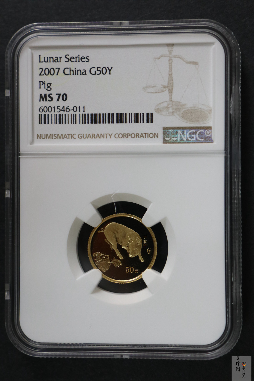 【061201】2007年丁亥猪年生肖1/10盎司普制金币