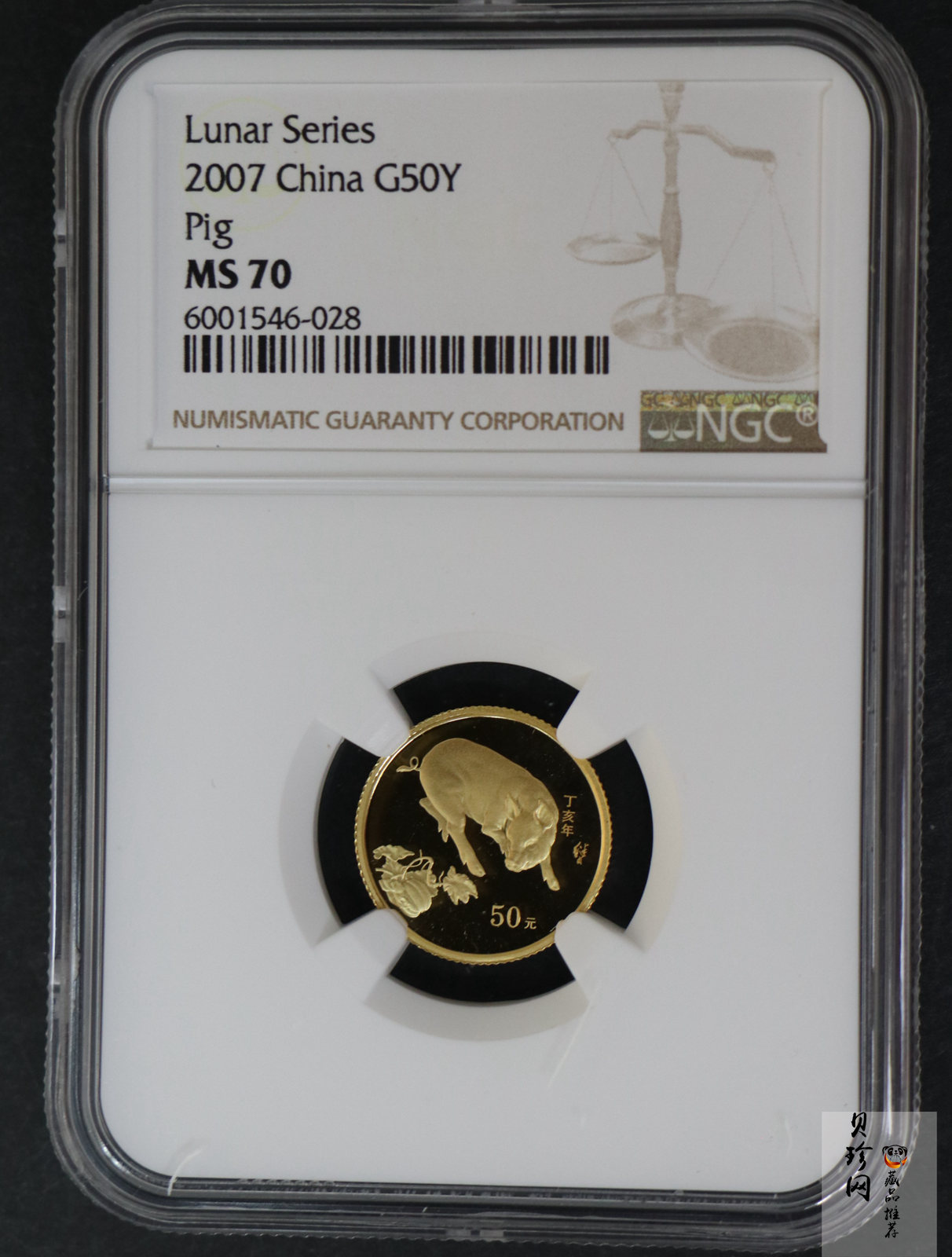 【061201】2007年丁亥猪年生肖1/10盎司普制金币