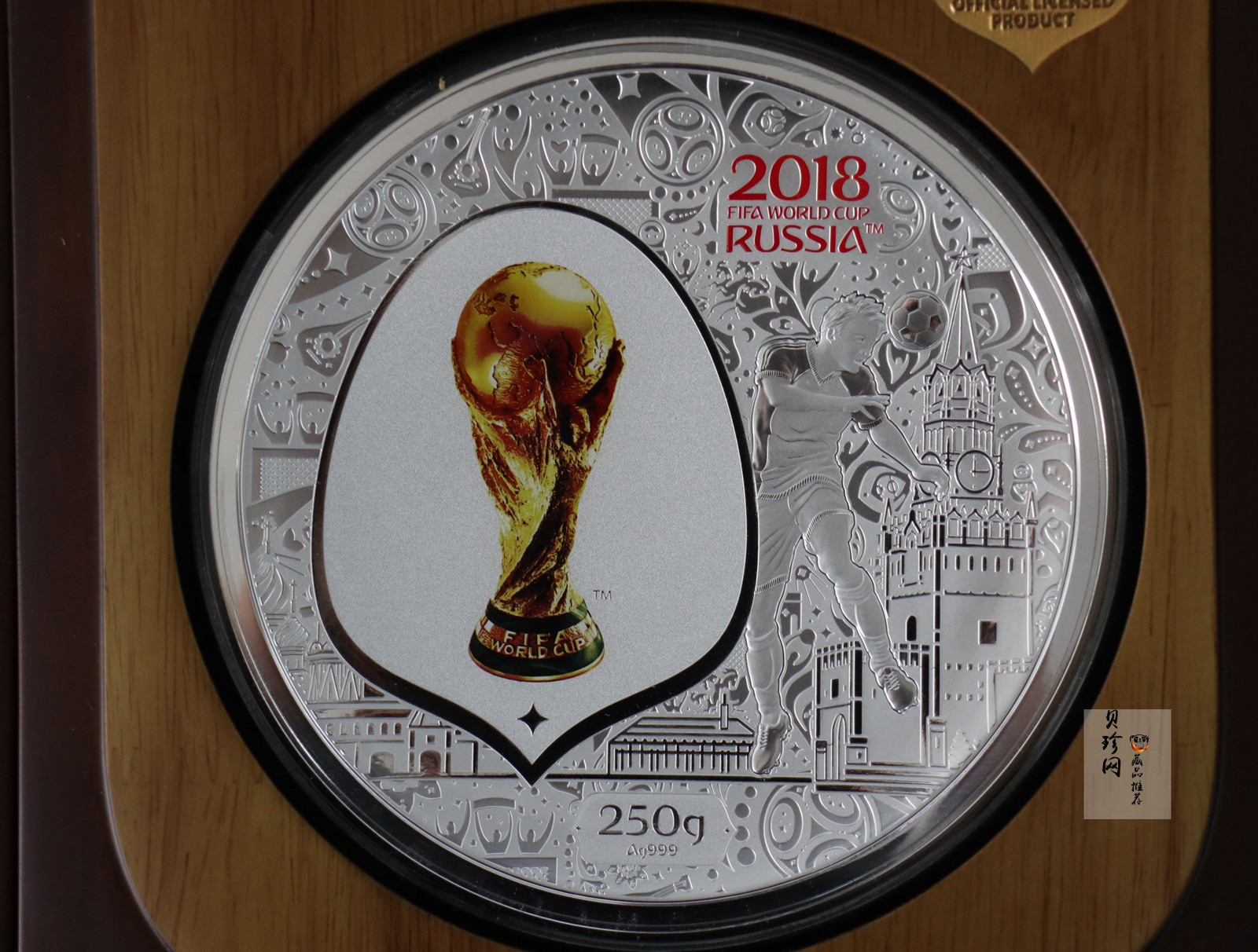 【189690】2018年俄罗斯FIFA世界杯纪念500克银盘（单枚250克）