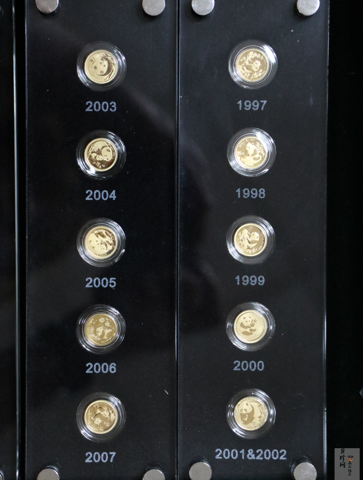 【079050】2007年中国熊猫金币发行25周年1/25盎司精制金币25枚一套