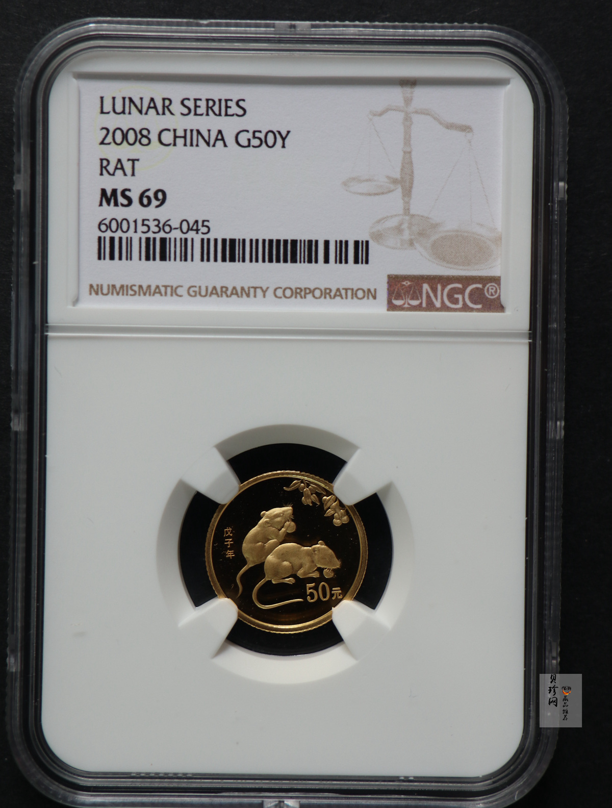 【081212】2008年戊子鼠年生肖1/10盎司普制金币
