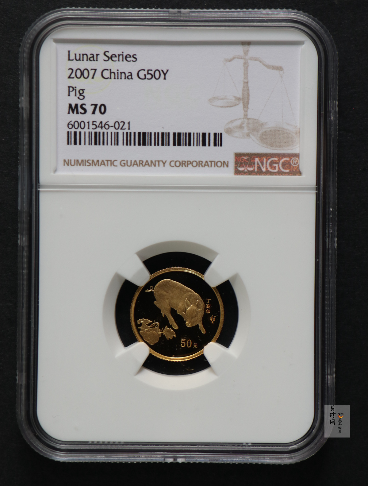 【061201】2007年丁亥猪年生肖1/10盎司普制金币