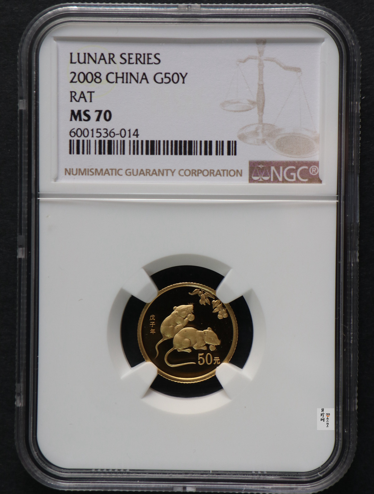 【081212】2008年戊子鼠年生肖1/10盎司普制金币