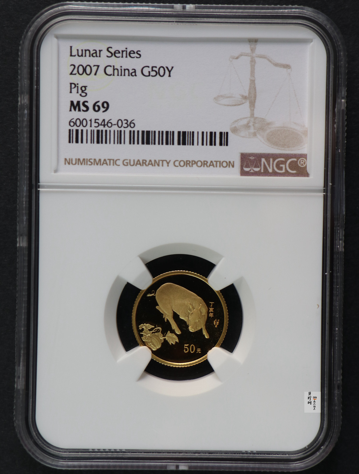 【061201】2007年丁亥猪年生肖1/10盎司普制金币