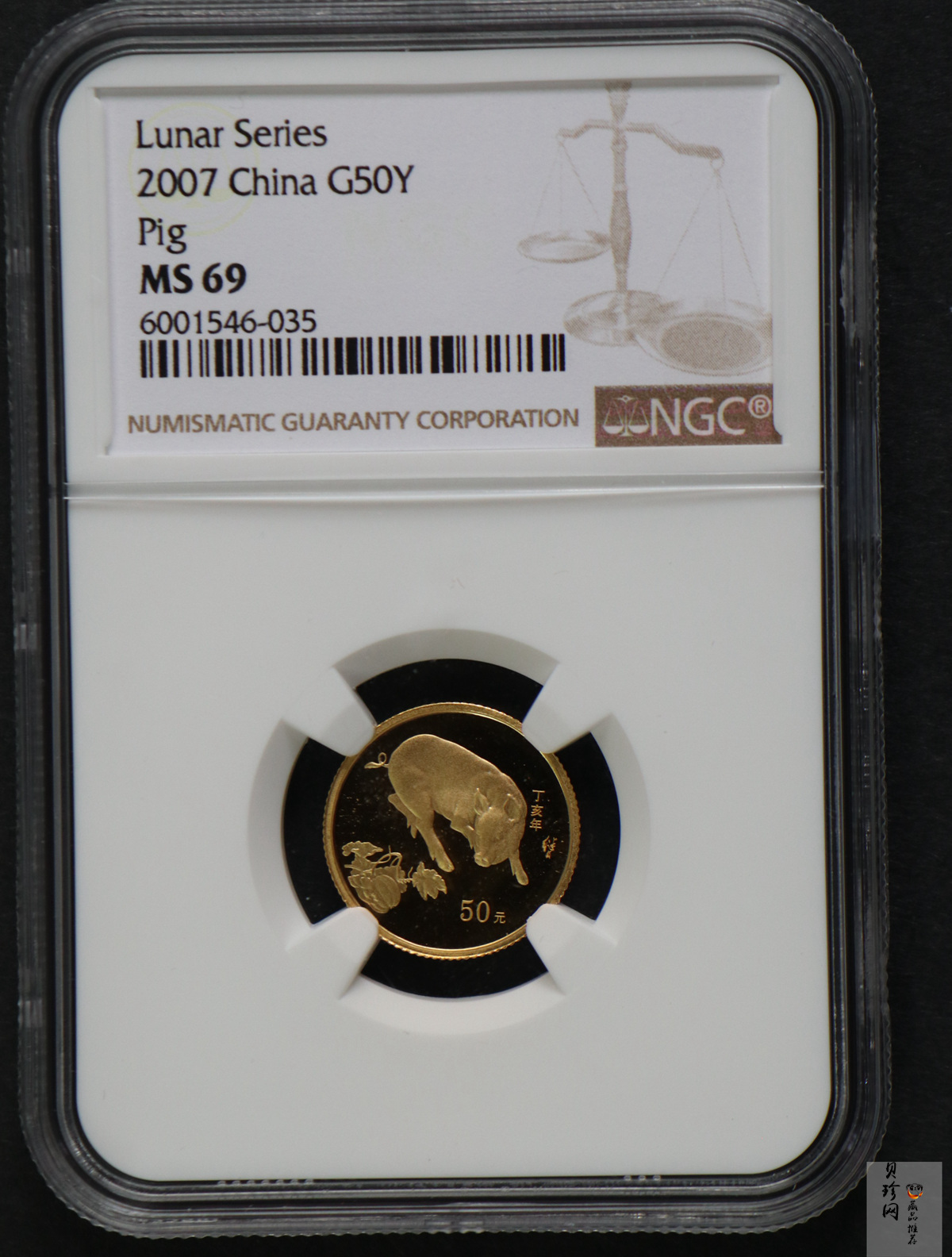【061201】2007年丁亥猪年生肖1/10盎司普制金币