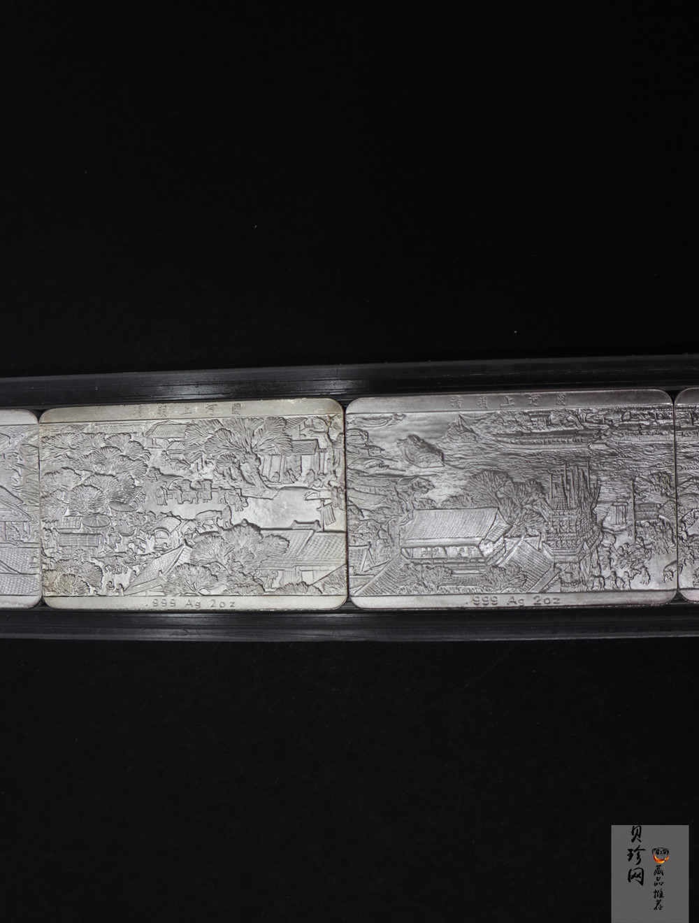 【889090】1998年中国古代名画系列（清明上河图）2盎司长方形精制银币套币