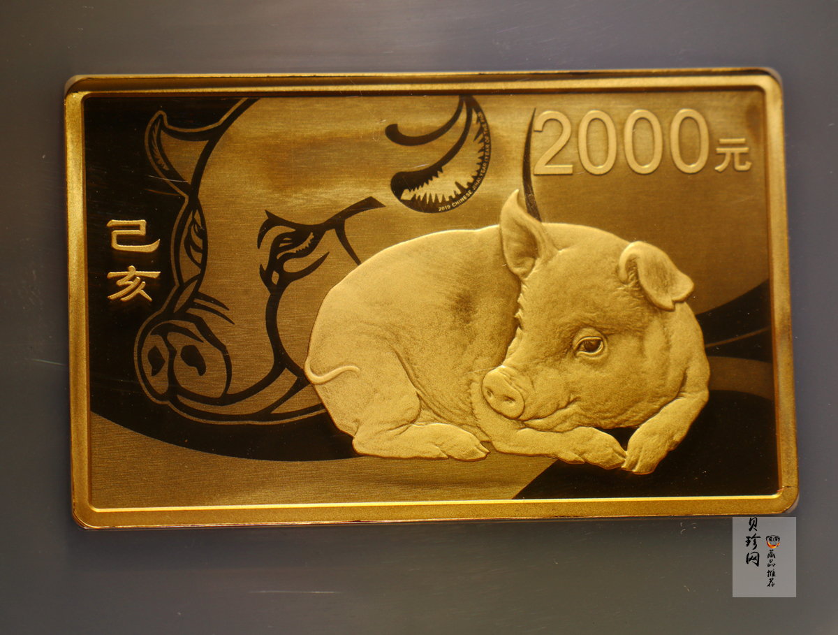 【191109】2019中国己亥（猪）年金银纪念币150克长方形金币
