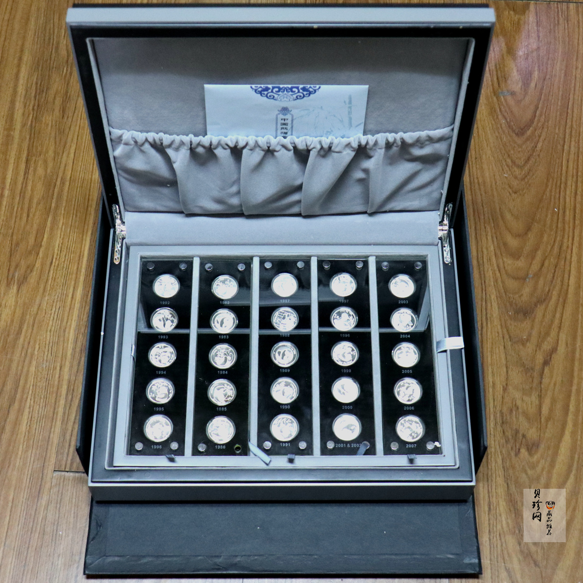 【079060】2007年中国熊猫金币发行25周年1/4盎司精制银币25枚一套