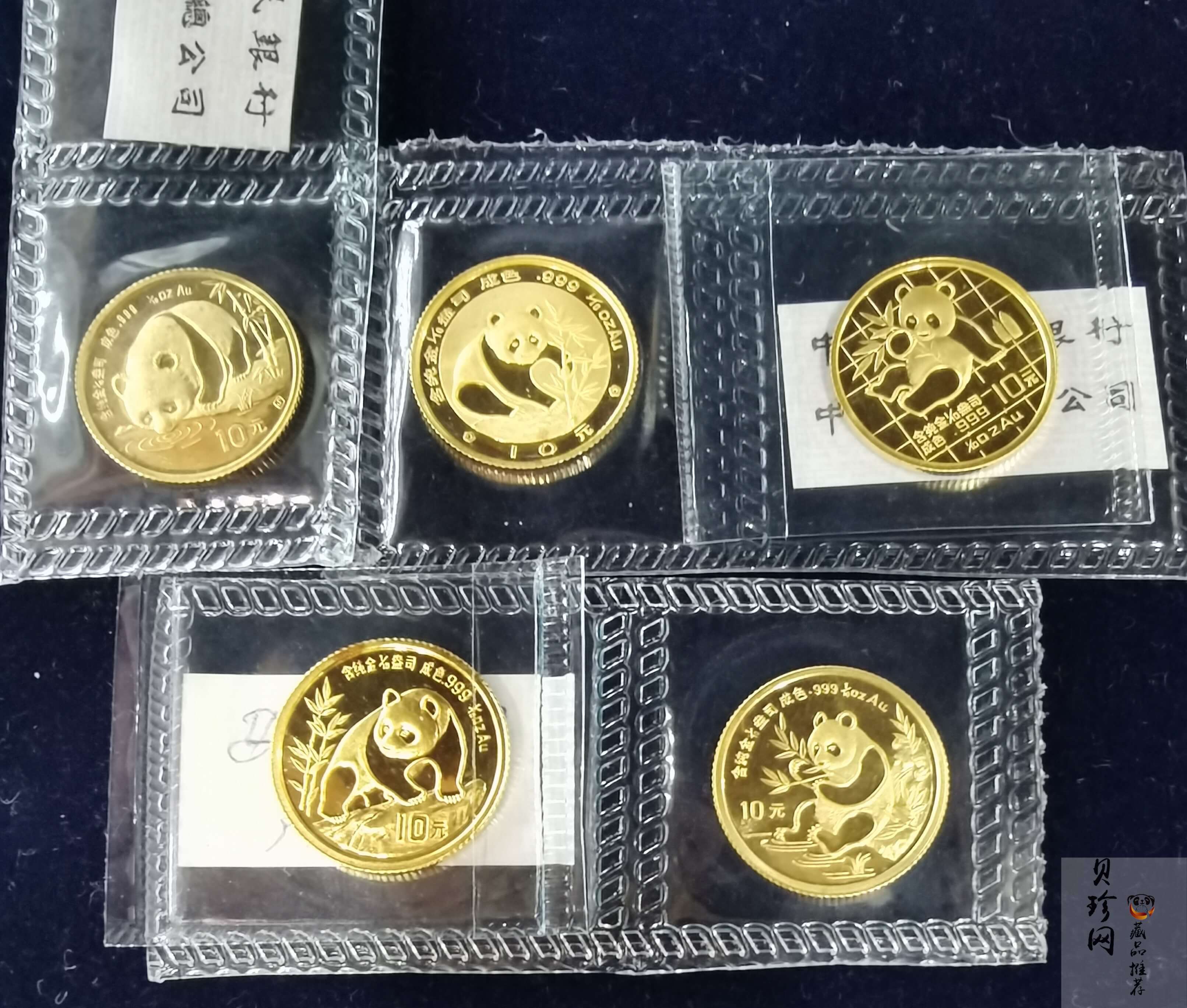 【969470】1987-1996年熊猫1/10盎司金币10枚一套