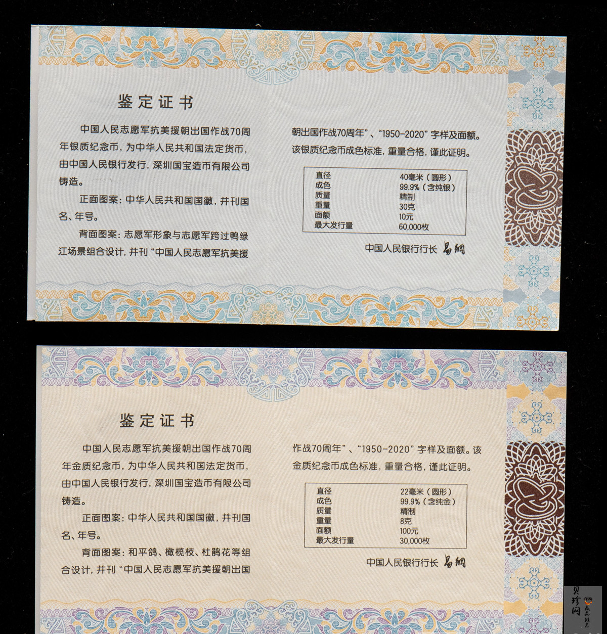 【209250】2020年中国人民志愿军抗美援朝出国作战70周年金银币