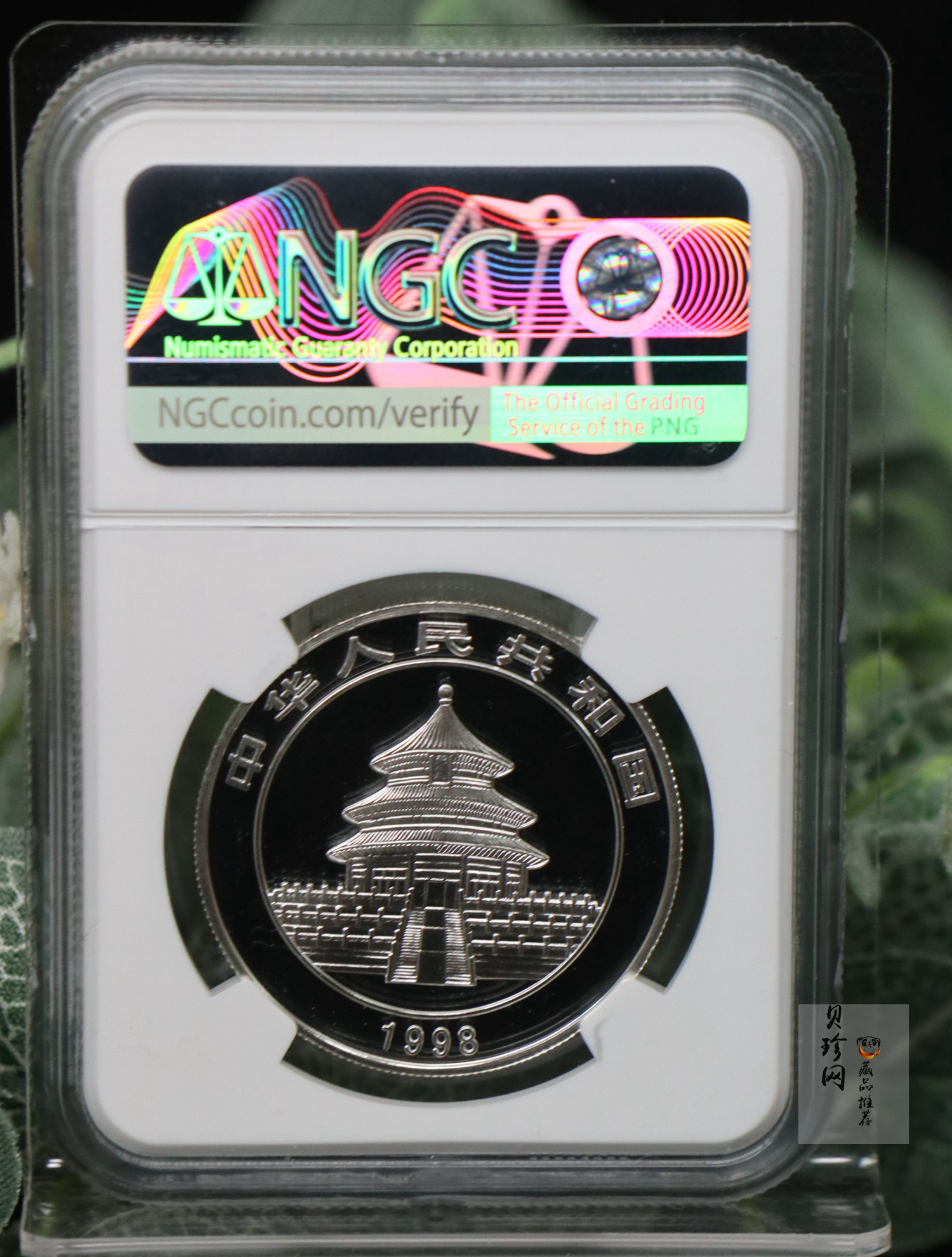 【980109】1998版熊猫金银纪念币1/2盎司彩色精制银币