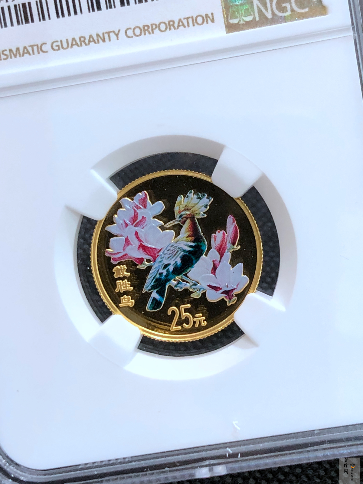 【000401】2000年中国珍禽系列（戴胜鸟）彩色金银纪念币1/4盎司彩色精制金币