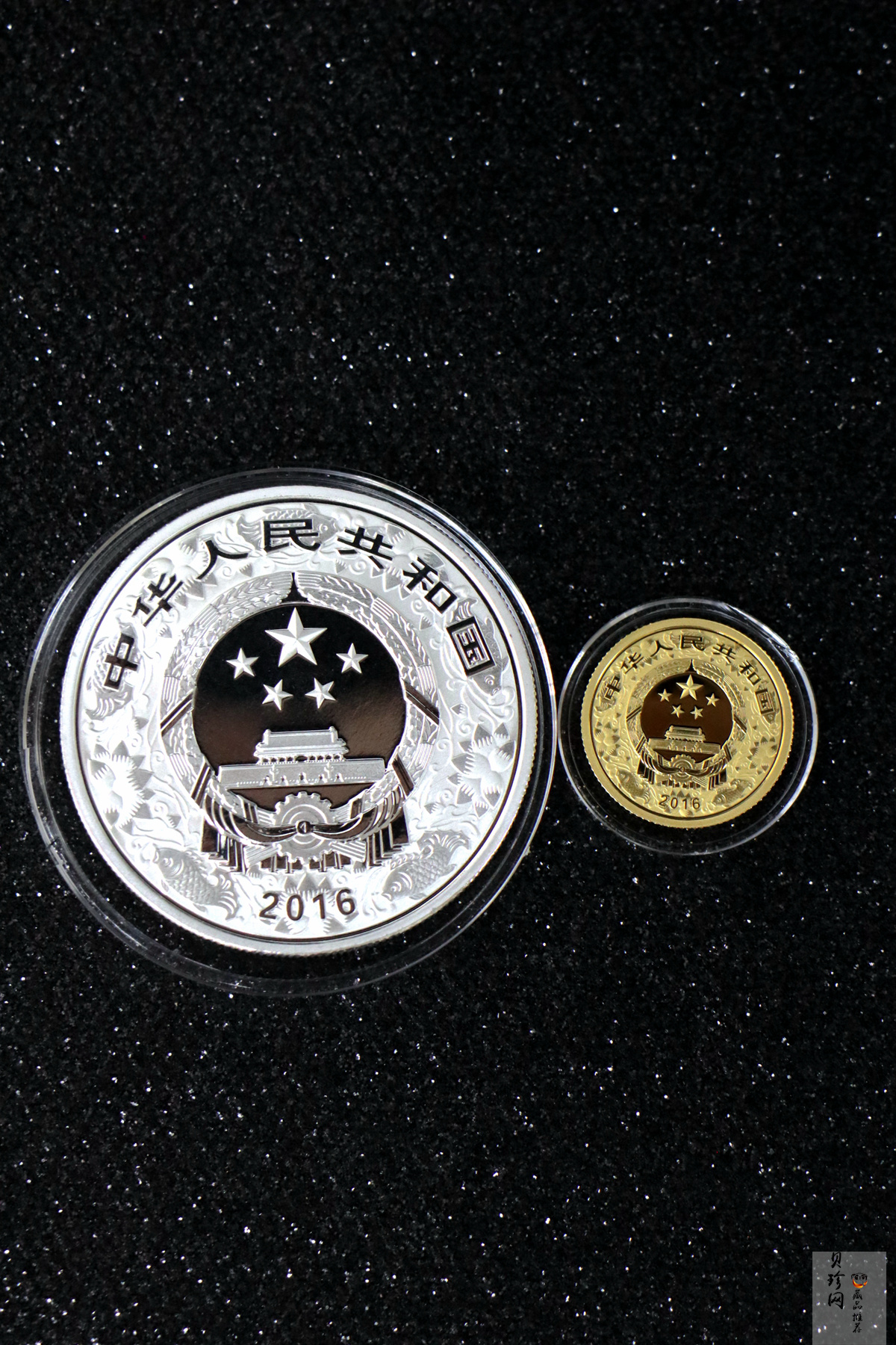 【169020】2016年丙申猴年生肖精制彩金银币2枚一套