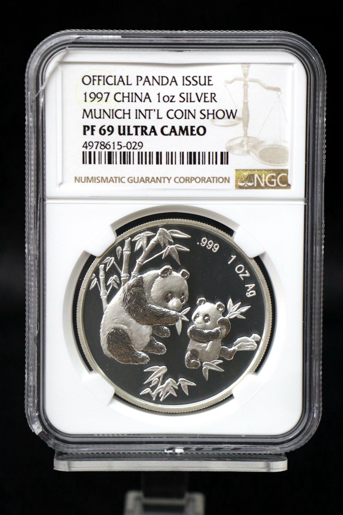 【979620】1997年德国慕尼黑国际硬币展销会-大熊猫1盎司银章