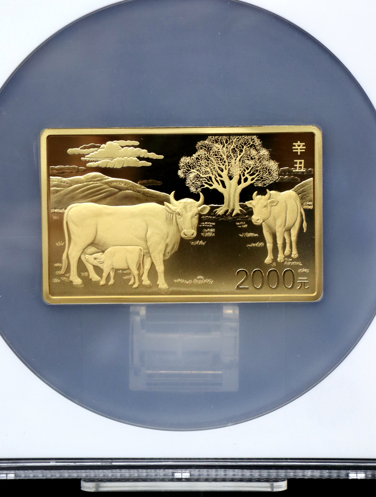 【200605】2021年中国辛丑（牛）年150g长方形精制金币