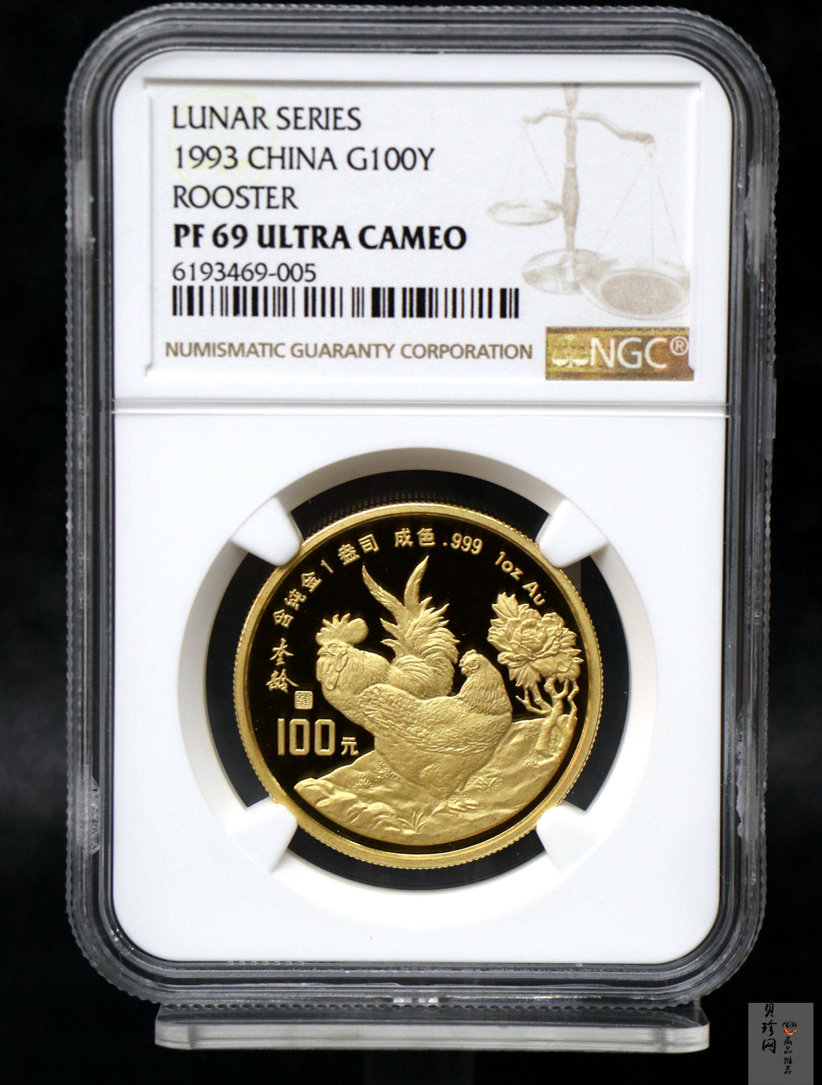 【930303】1993中国葵酉（鸡）年1盎司精制金币