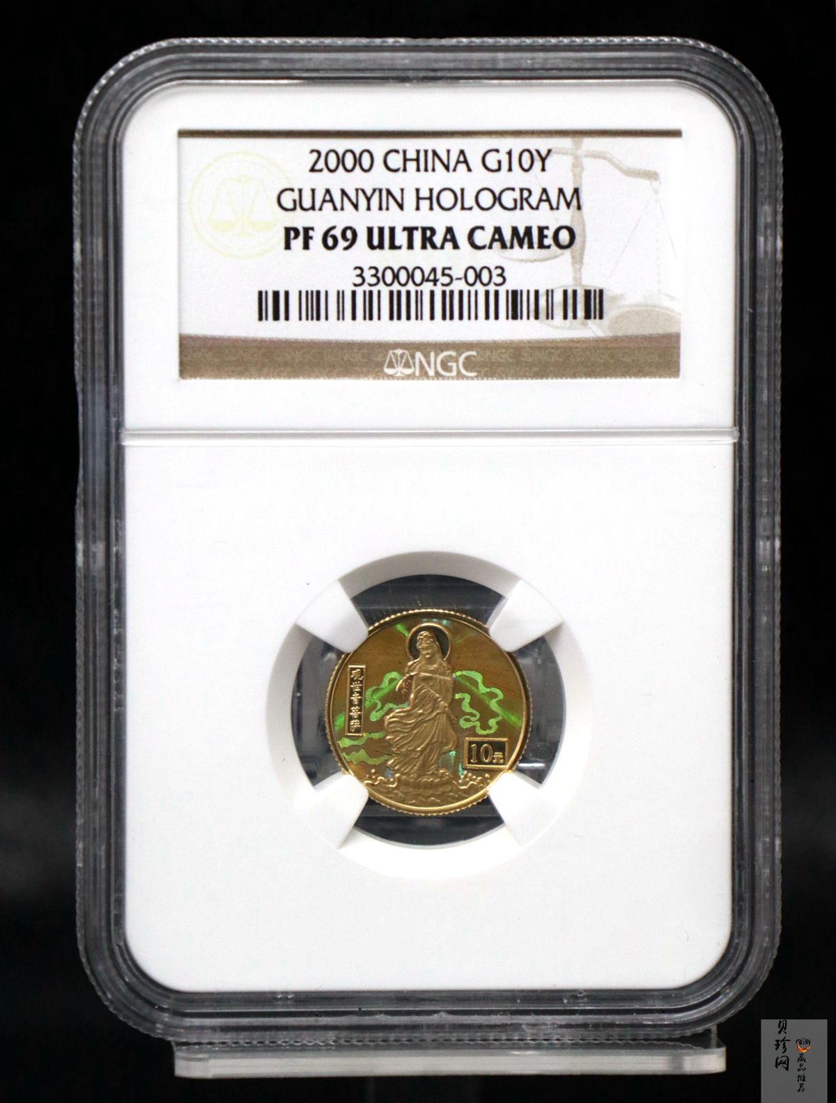 【000501】2000年观音幻彩纪念金币1/10盎司幻彩精制金币
