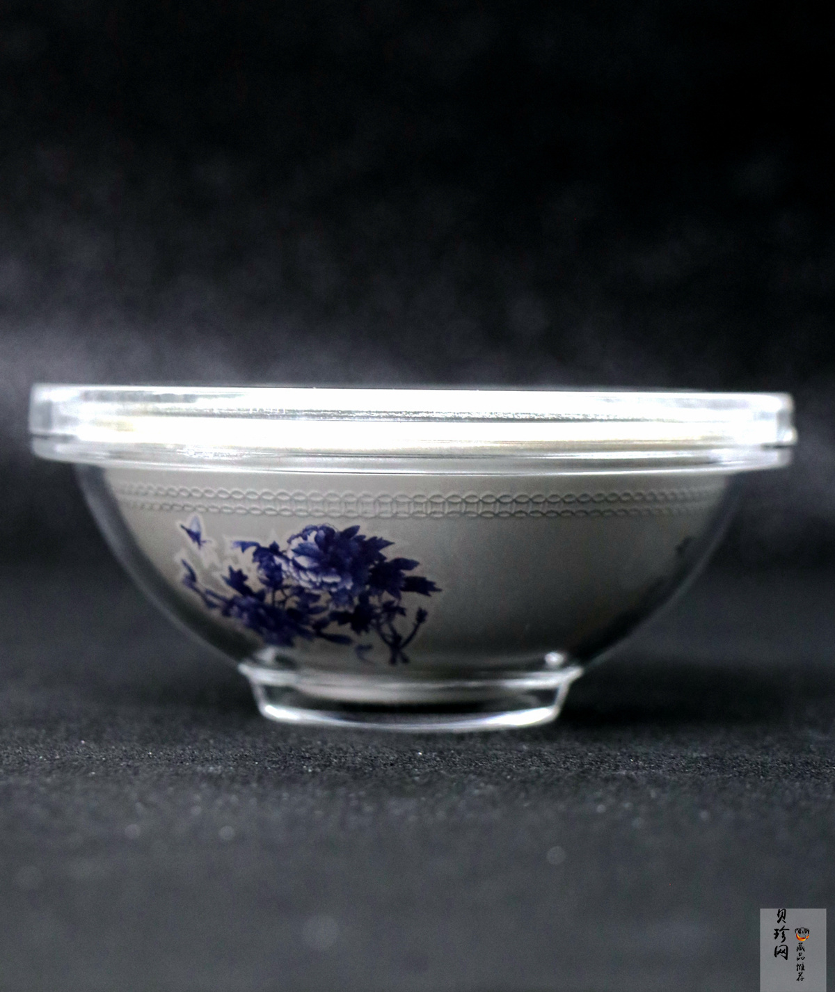 【009640】青花银碗、筷、勺100克银套装